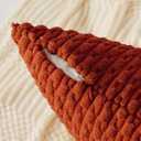 Kevin Textile 20x54 Inch Long Body Lumbar 1 Pack Boho Decorative Throw Pillow Cover Soft Striped Corduroy Rectangle Cushion Case Farmhouse Accent for Living Room Couch Sofa Bed, Burnt Brick