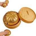 Glitter Dumpling, Glitter Dumpling Squishy with Box, Cute Anxiety Relief Fidget Toy, Soft Squeeze Decompression Dough for Adults (Glittering Golden Eyes)