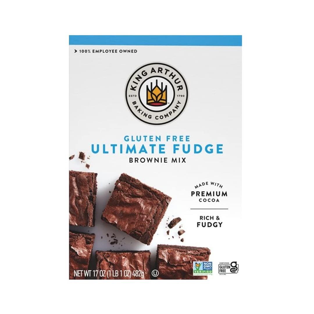 King Arthur Gluten Free Fudge Brownie Mix: Rich, Chocolatey Dessert for Celiac and Non-GMO Diets - Certified Kosher Baking Mix, Easy to Prepare, 17 oz Box for Delicious Homemade Brownies