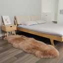 Fluffy Genuine Sheepskin Rug, Fuzzy Shaggy Fur Area Rug, Soft Fur Prayer Pup Mat Carpet, Chair Sofa Seat Cover, Bedroom, Living Room Double Pelts (Light Brown, 2x6ft) (2' x 6' (Double Pelt))