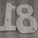 Treela 8.7'' Birthday Decorative LED Light up Numbers, Glitter Marquee Number Sign for Night Birthday Party Decorations Anniversary Bar LED Sign Backdrop Wall Table Centerpieces(18th,White)