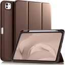 Akkerds for iPad Pro 11 Inch Case (M5/M4) 2025/2024 6th/5th Generation with Pencil Holder, for iPad Pro Case 11 Inch with Trifold Stand Protective Cover/Soft TPU Back, Auto Wake/Sleep, Darkbrown