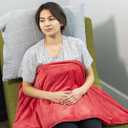 DreamTime Aromatherapy Blanket, Luxury Gift, Plush Lap Quilt, Soothing, Cinnamon Clove Scent (One Size, Red)