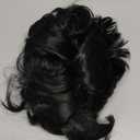 50s 60s Rock Wig + Accessories 5pcs Set Black Mens Rocker Costume Wigs for Singer Star Cosplay Halloween Disco Party or Fun (Black+Glass+Neckace)