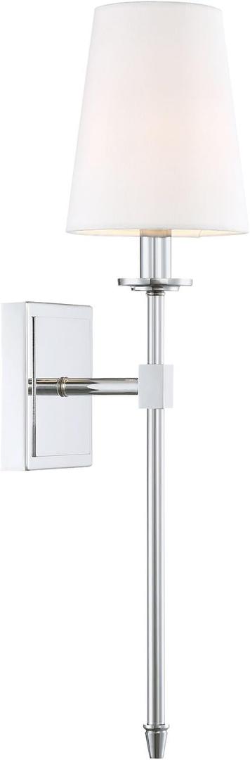 Kira Home Torche 20" Wall Sconce/Wall Light + Linen Shade, Chrome Finish