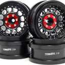 HOBBYSOUL 2.9 Beadlock Wheels Adjustable Offset Rims Black Color for 1/6 RC Mud Crawler Truck Axial SCX6 Trail Upgrade Parts, HS701470