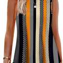 OFEEFAN High Neck Tank Tops for Women Loose Fit Sleeveless Top Summer Clothes Womens Tunic Tops to Wear with Leggings, B-pattern Stripe Spot, XX-Large