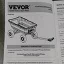 VEVOR 1500lbs Poly Garden Dump Cart Wheelbarrow Wagon with 2 in 1 Convertible Handle, Heavy Duty Yard Cart Wagon for with 13in All Terrain Wheels, Dump Trailer Tow Behind for Lawn Mower Tractor