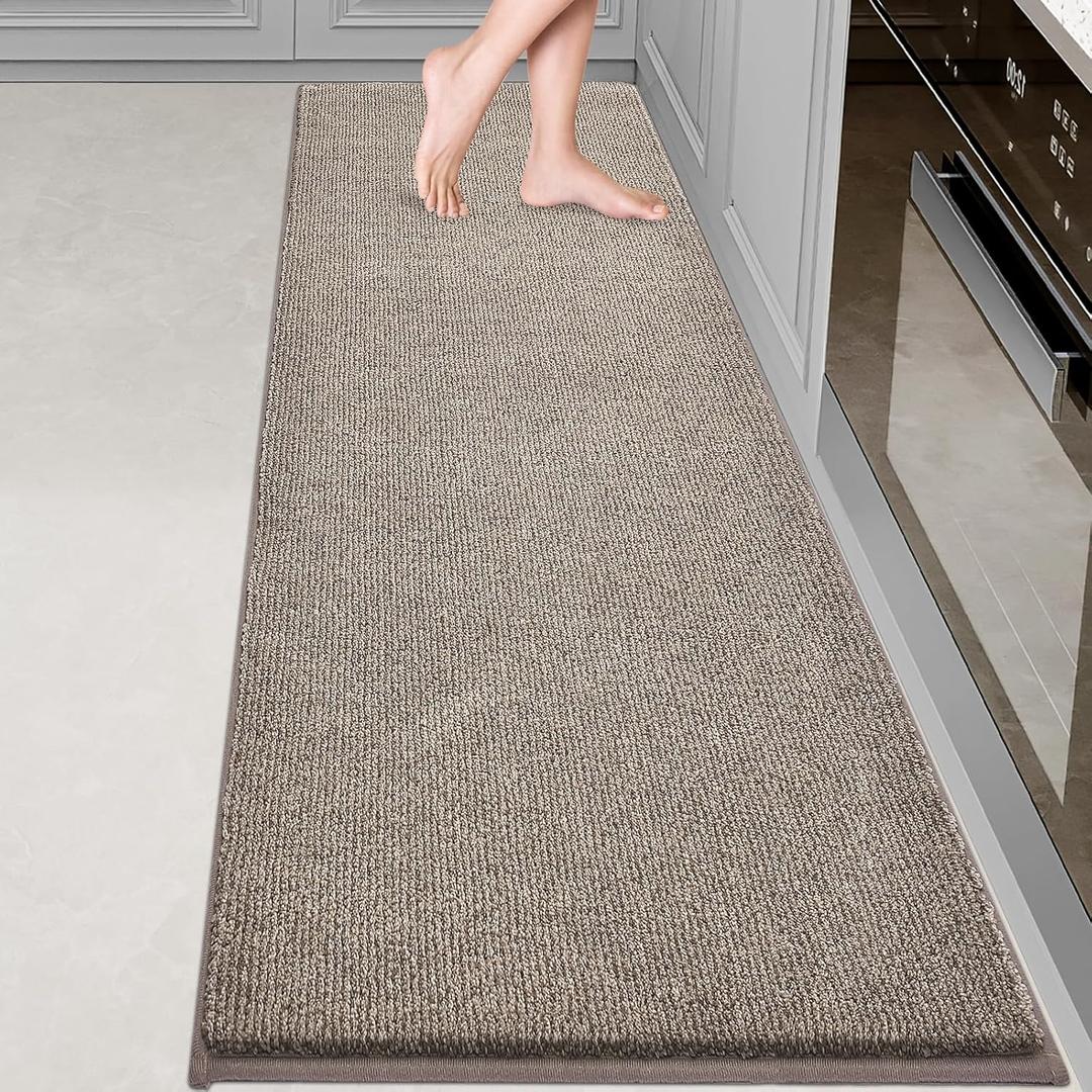 Washable Kitchen Rug 24" x 82" / 60cm x 210cm, Non Slip Kitchen Mat for Floor, Absorbent Indoor Entryway Runner Rug for Hallway, Laundry, Bathroom, Bedroom (Roll Packing)