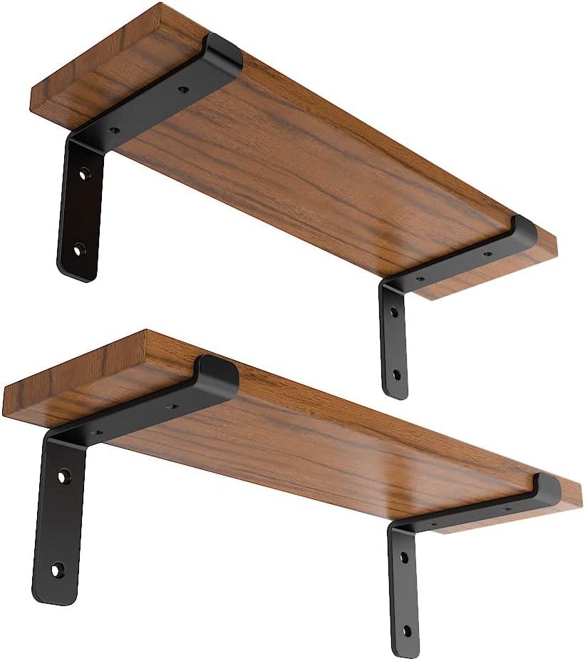 skysen Heavy Duty 7.25" Floating Shelf Brackets Support, Set of 8, Wall Mounted 1/4" Thickness, Matt Black ,Decorative Shelves (Shelf Bracket-7.25"-8)