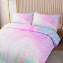 Bodhi Bed in A Bag for Kids Bedding Sets with Sheets,Pink Queen Size Comforter Set for Girls,Girls Bedding Sets 5 PCS (1 Comforter, 1 Flat Sheet, 1 Fitted Sheet, 2 Pillowcases)