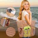 Tainehs Beach Mesh Tote Bag for Women, Large Travel & Pool Bag, Lightweight Vacation Cruise Tote (Inside Out Flip to Use)