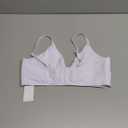 Women's Twist Front V Neck Bikini Top Padded Adjustable Spaghetti Straps Bathing Suit Tops Only (X-Large, White)