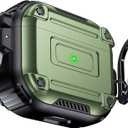 Chicfun Armour Lock for AirPods 3rd Generation Case with Secure Lock & Keychain, Compatible with MagSafe [360 Heavy Duty Protective] AirPods 3rd Case Hard Protective Locking Cover Green