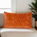 ShinyBeauty Orange Velvet Pillow Covers 12X20-Inch Set of 2 Sequin Pillows Cover, Soft Decorative Cushion Cover, Rectangle Pillow Case for Sofa, Couch, Living Room Decor