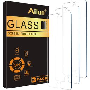 Ailun Screen Protector for iPhone SE 2020 2nd/2022 3rd Generation, 4.7-Inch Tempered Glass 0.25mm Case Friendly, 3 Pack Clear