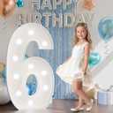 Marquee Numbers 4 Feet Tall: Large Light Up Numbers for Party 6th 16th 60th Cardboard Foam Board Stand Sign Backdrop Anniversary Party Decor 6