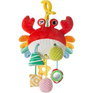 Car Seat Toy for Babies 0-6 Months, Stroller Toy with a Convenient Clip, Carseat Toys Hanging Baby Accessories, Built-in Bell, Rattle,Mirror for Infant,Babies Gift 0-3-6-12 Months Boy Girl