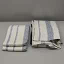 jinchan 100% Blackout Curtains 96 Inches Long for Bedroom, Boho Insulated Curtains Blue Striped Pattern Geometric Drapes Back Tab Rod Pocket Room Darkening Retro Farmhouse Pattern 2 Panels