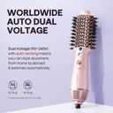 Wavytalk Dual Voltage Hair Dryer Brush for Europe and International Travel, 110V-240V Mini Jet Brush, Ionic Hair Dryer Brush Reduces Damage, Anti-Frizz Straight Hair, Curls and Blowouts, Volumizing