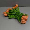 WeTop 30pcs Real Touch Tulips PU Artificial Flowers, Fake Tulips Flowers for Arrangement Wedding Party Easter Spring Home Dining Room Office Decoration (Peach)