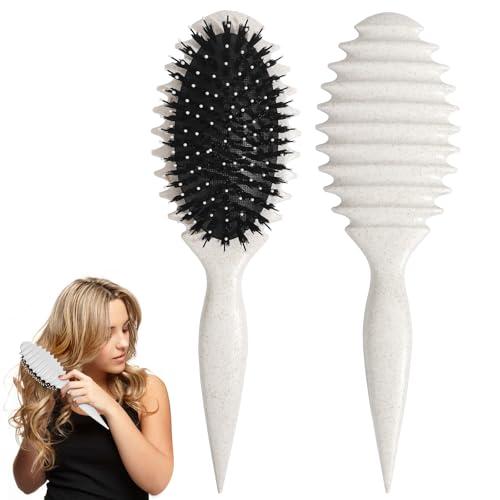 Curl Defining Brush, 2025 Boar Bristle Styling Curly Hair Brushes for Combing Shaping Men's and Women's Curls to Reduce Pulling