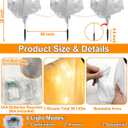 [8 Modes] 3 Pack Halloween Outdoor Decorations Lighted Ghost Yard Stakes with 50 LED Warm White Lights Battery Operated Bendable Arm Light Up White Cloth Ghost Yard Garden Outside Haunted House Decor