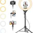 UBeesize 12'' Selfie Ring Light with 62’’ Tripod Stand for Video Recording, Live Streaming(YouTube, Instagram, TIK Tok), Compatible with Phones, Cameras and Webcams