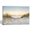 SD SOFT DANCE Beach Wall Art Canvas Bathroom: Coastal Sunset Ocean Print Artwork Modern Sea Scene Seascape Picture Seaside Landscape Seashore Painting for Living Room Bedroom Office Decor