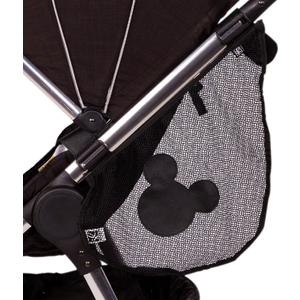 J.L. Childress Disney Baby Side Sling Stroller Cargo Net - Stroller Organizer Attachment for Storage, Mesh Bag for Baby Accessories, Universal Fit - Mickey, Black (One Size)