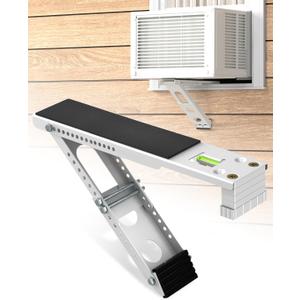 Window Air Conditioner Support Bracket: Adjustable Anti-Slip Shock-Absorbing Mat Window Safe Bracket Built-in Bubble Level - 5000 to12000 BTU AC Units Window Mount Bracket Up to 85 lbs