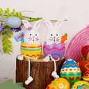 Lulu Home Easter Bunny Figurines, 2 Pack Resin Easter Egg Bunny Shelf Sitters with Dangling Legs, Modern Statue Easter Sculpture for Tabletop Centerpieces Window Sill Decorations