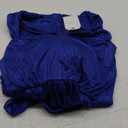 DRESS THE POPULATION Women's Krista V Neck Tie Waist Coated Jersey Slit Front Maxi Dress (Medium, Electric Blue)