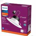 Philips 65W 5/6" Retrofit Downlight Soft White: Energy Star Certified Recessed Can Light, 750 Lumens, E26 Base