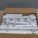 Room Divider Curtain Rod, No Drilling 4-10ft(H) 28-140inch(W) Adjustable Privacy Wall Divider for Room Separation, Heavy Duty Temporary Partition Space Separator Tension Rods, White