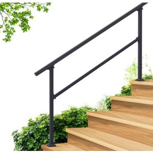 CHR Fence & Rail Hand Rails for Outdoor Steps, 5 Step Handrail & Indoor Stair Railing Kit, Railings for Outdoor Steps and Hand Rails for Seniors for Porch Railing & Deck Hand Rail, 4 to 5 Steps