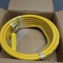 1/2" CSST Gas Line for Natural Gas & Propane | Flexible Corrugated Stainless Steel Gas Tubing with PVC Cover, Brass Fittings Included | Gas Pipe for Grills, Heaters, Stoves, Generators (33ft)