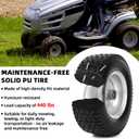 AR-PRO (2 Pack) 13x5.00-6 Flat Free Tire and Wheel Assembly, Solid Lawn Mower Front Tire with 3" Centered Hub, 3/4" Bearing extra 5/8"&1/2", Compatible with Riding Mowers & Garden Tractors