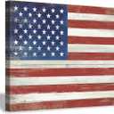 Hardy Gallery American Flag Canvas Wall Art: USA Flag Picture Star & Stripe Painting Artwork for Living Room Office (36'' x 24'')