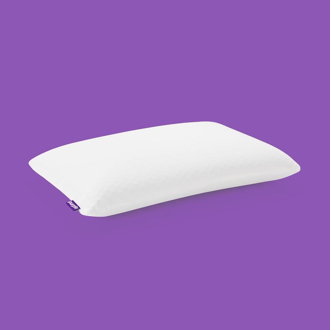 Purple Harmony Pillow Talalay Latex Foam Cooling Pillow for Combo or Side Sleepers, 360 Hex GelFlex Grid for No-Pressure Support and Luxurious Weightless Feel - Standard, Medium Feel, Low Height