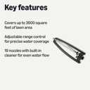 Amazon Basics Oscillating Lawn Sprinkler for Yard, Garden and Flower Beds, 3600 Square Foot Coverage, Black