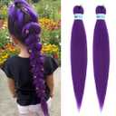 Dark Purple Braiding Hair 26 Inch 2Packs/Lot Pre-stretched Yaki Straight Colored Hair Extensions Long Purple Crochet Braids 90g/Pack