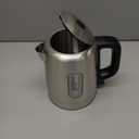 Amazon Basics Electric Stainless Steel Kettle for Tea and Coffee, BPA-Free, Fast Boiling, Auto Shut-Off, 1 Liter, 1500W, Black and Silver