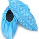 Disposable Boot & Shoe Covers Count of 200 Non Slip Durable for Indoor and Outdoor, Fits Most US Men's or Women's Size (Large, Blue)