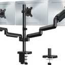MOUNT PRO Triple Monitor Mount, 3 Monitor Desk Mount for Three Screens up to 32 Inch, Full Motion Gas Spring Triple Monitor Stand, Heavy Duty Monitor Arm Hold up to 17.6lbs Each, VESA Mount, Black