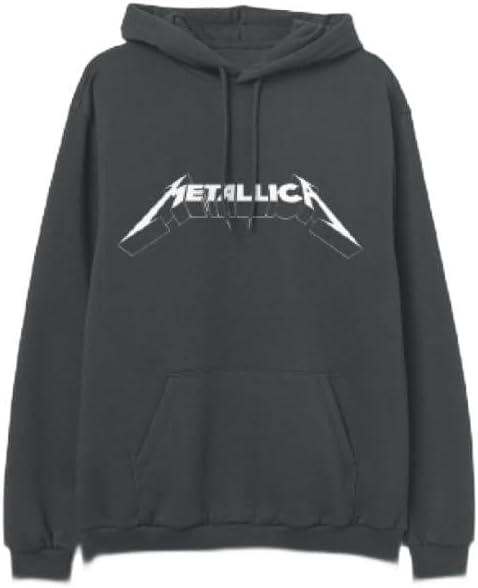 Metallica mens Metallica Classic Logo Unisex Pullover Hoodie (Medium, Charcoal)