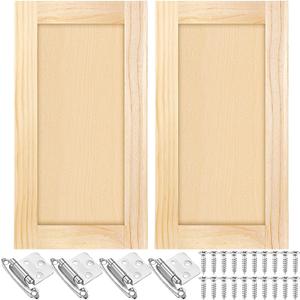 Cinnvoice 2 Pcs 11.5'' W x 22'' H Unfinished Pine Kitchen Cabinet Door