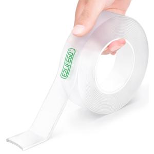 EZlifego Double Sided Tape Heavy Duty, Extra Large Nano Double Sided Adhesive Tape, Clear Mounting Tape Picture Hanging Adhesive Strips,Removable Wall Tape Sticky Poster Tape Decor Carpet Tape(9.85FT)