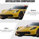 ABS Black Headlights Light Lens Taillight Kit Fit Compatible with Chevrolet Corvette C7 2014-2019 Car Exterior Headlight Lamp Cover Protection Accessories