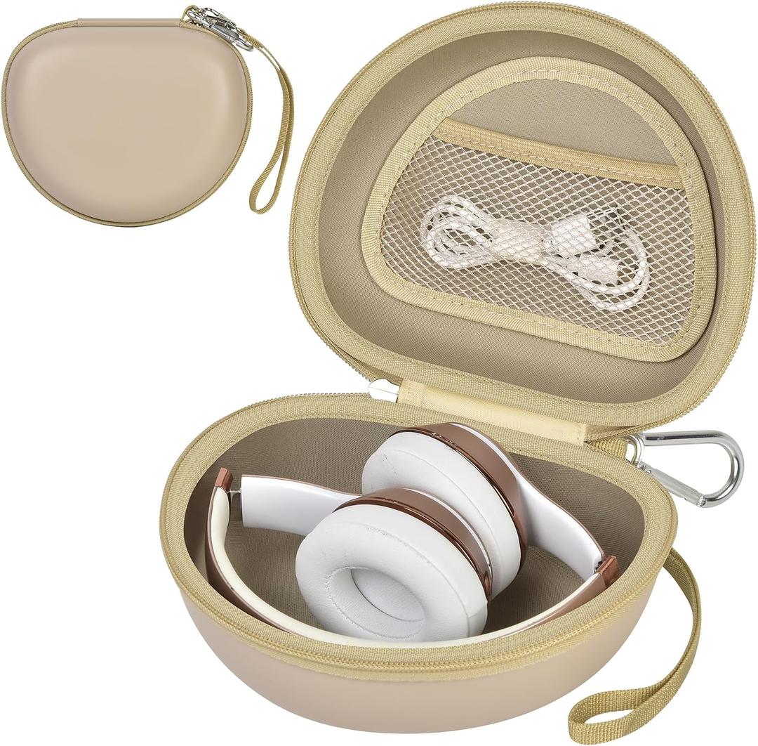 Headphone Case for Beats Solo 4/ for TOZO HT2/ for Glynzak/for Beats Studio Pro/for Beats Solo3/ for Beats Studio3 On-Ear Headphones, Foldable Bluetooth Wireless Headset (Extra Large) - Khaki